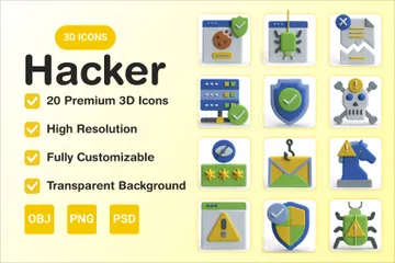 Hacker 3D Icon Pack