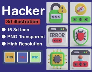 Hacker 3D Icon Pack