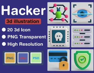 Hacker 3D Icon Pack