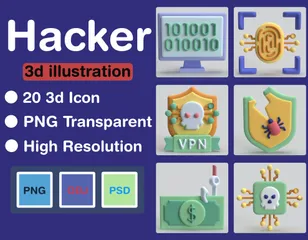 Hacker 3D Icon Pack