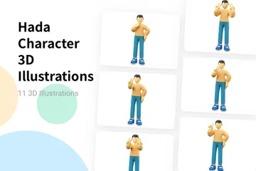 Hada Character 3D Illustration Pack