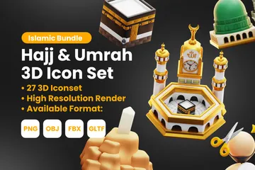 HAJJ und Umrah 3D Icon Pack