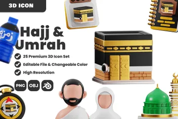 Hadsch und Umrah 3D Icon Pack