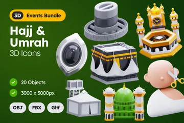 Hajj And Umrah 3D Icon Pack