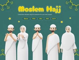 Hajj muçulmano Pacote de Illustration 3D