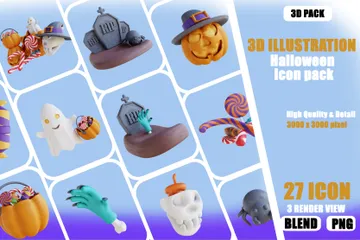 Víspera de Todos los Santos Paquete de Icon 3D