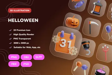 ハロウィン 3D Iconパック