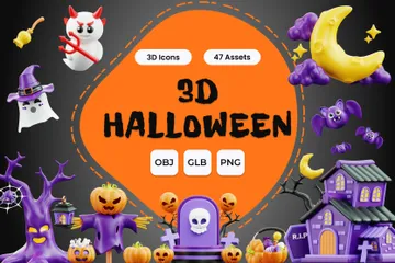 Halloween 3D-Illustration Pack