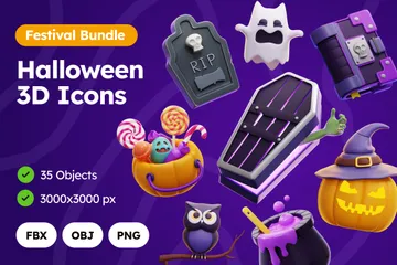 Halloween Illustration 3D Pack