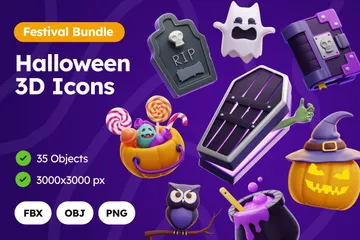 Halloween 3D Illustration Pack