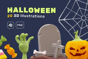 Halloween 3D Illustration Pack