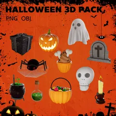 Halloween 3D Illustration Pack