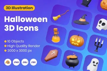 Halloween 3D Illustration Pack