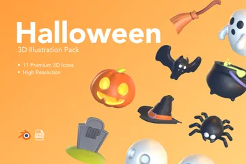 Halloween 3D Illustration Pack