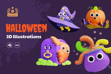 Halloween 3D Illustration Pack