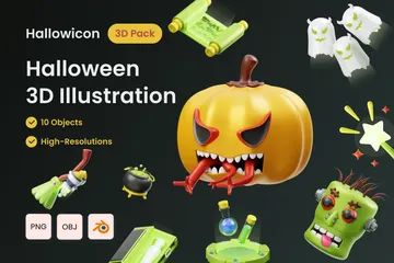 Halloween 3D Illustration Pack