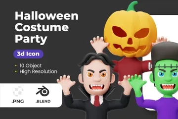 Halloween-Avatar-Kostümparty 3D Icon Pack