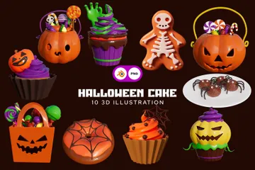 Halloween Cake 3D Icon Pack