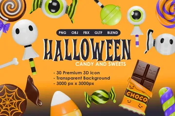 Halloween Candy And Sweets 3D Icon Pack