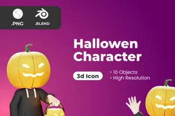 Halloween Character 3D Illustration Pack