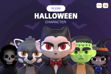 Halloween Character 3D Icon Pack