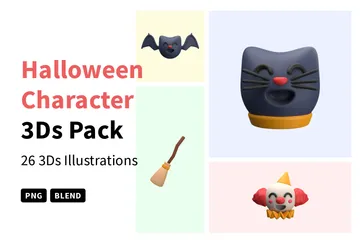 Halloween Character 3D Icon Pack