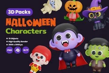 Halloween Characters 3D Icon Pack