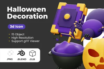 Halloween Decoration 3D Icon Pack