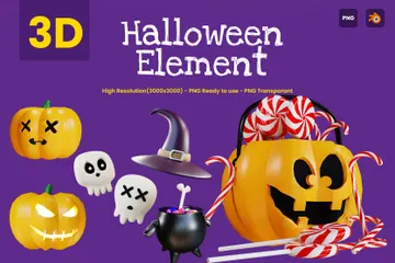 Halloween Element 3D Icon Pack