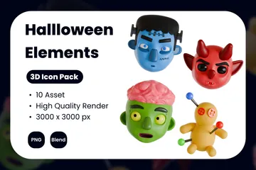 ハロウィーンの要素 3D Iconパック