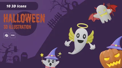 Halloween Geist 3D Icon Pack