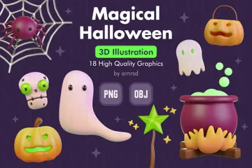 Halloween Mágico Paquete de Icon 3D