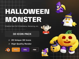 Halloween Monster 3D Icon Pack