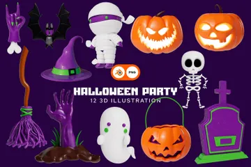 Halloween Party 3D Icon Pack
