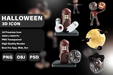 Halloween Party 3D Icon Pack