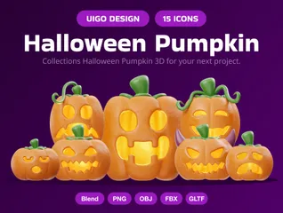 Halloween Pumpkin 3D Icon Pack