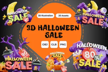 Halloween Sale 3D Icon Pack