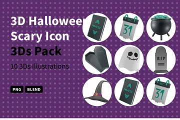 Halloween Scary 3D Icon Pack