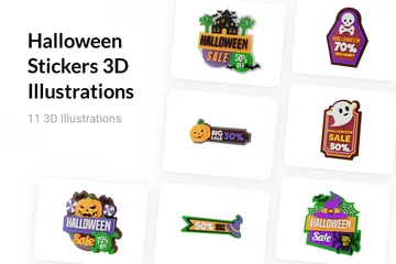 Halloween Stickers 3D Illustration Pack