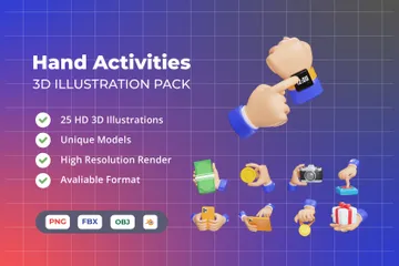 Hand Activities 3D Icon Pack