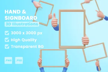 Hand And Signboard 3D Illustration Pack