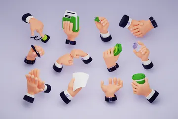 Hand Business 3D Icon Pack