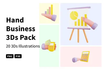 Hand Business 3D Icon Pack