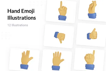 Hand-Emoji 3D Illustration Pack