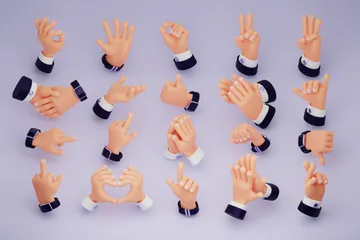 Hand Emoji 3D Icon Pack