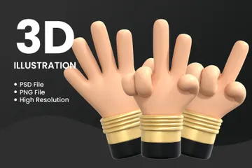 Hand-Finger-Geste 3D Illustration Pack