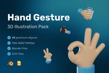 Hand Gesture 3D Icon Pack