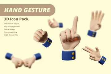 HAND GESTURE 3D Icon Pack