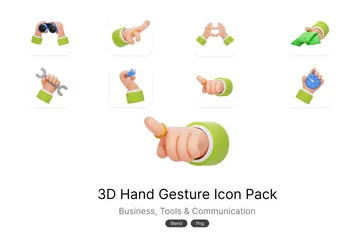 手のジェスチャー 3D Iconパック