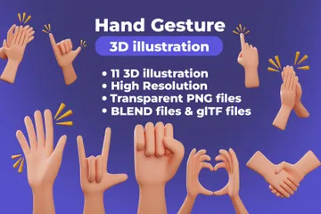 Hand Gesture 3D Icon Pack